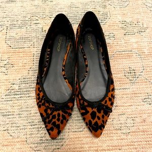 Topshop leopard flats size 8